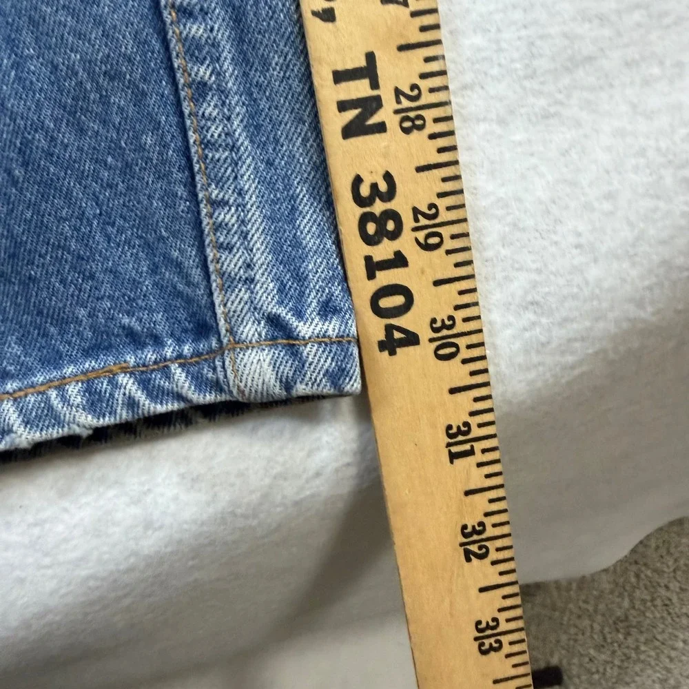 Levis 501 Mens Straight Leg Medium Wash Blue Denim Button Fly Jeans 35x30.5